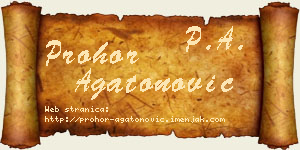 Prohor Agatonović vizit kartica